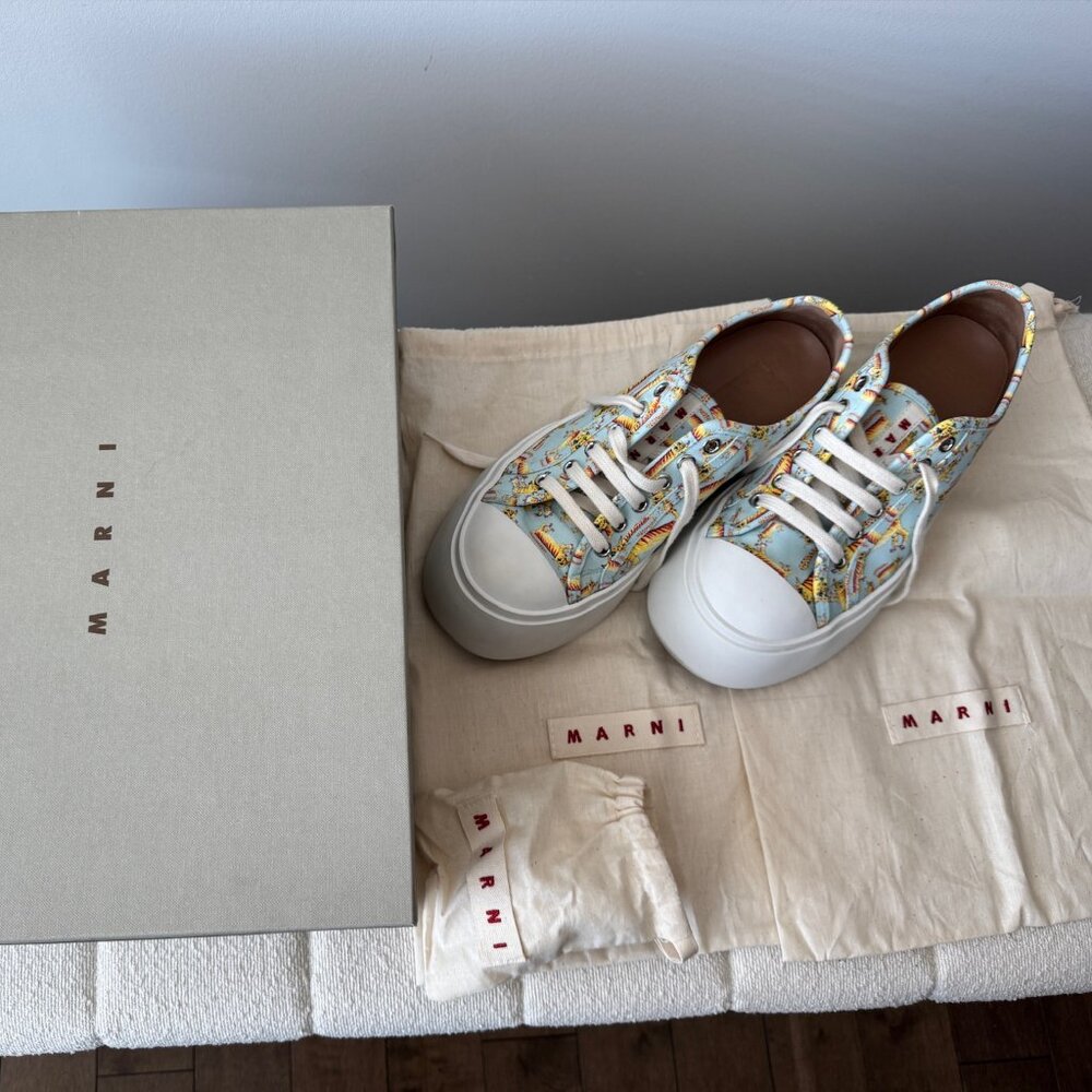Marni Pablo Canvas Sneakers in Tiger Print